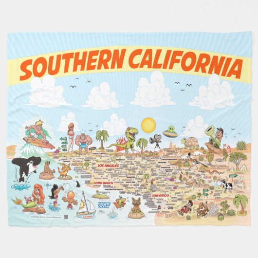 Zuid-Californië Fleece Blanket (Voorkant (Horizontaal))