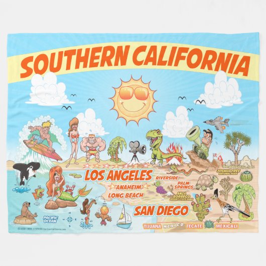 Zuid-Californië Fleece Blanket Deken (Voorkant (Horizontaal))