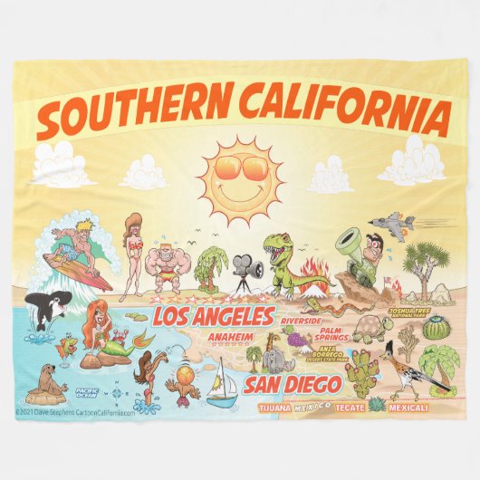 Zuid-Californië Fleece Blanket Deken (Voorkant (Horizontaal))
