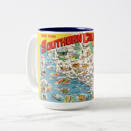 Zuid-Californië Kaart Mok (Voorkant links)