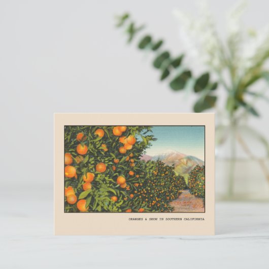 Zuid-Californië Oranje Grove  Linen Briefkaart (Staand voorkant)