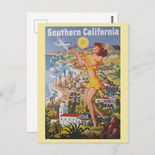  Zuid-Californië Retro Reizen Briefkaart (Voorkant / Achterkant)