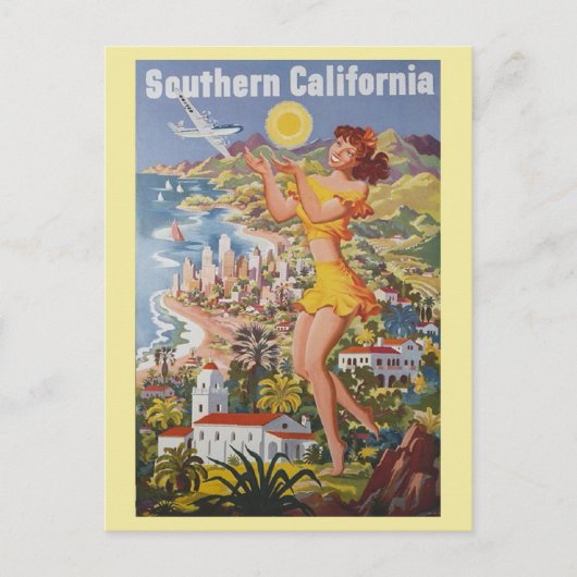  Zuid-Californië Retro Reizen Briefkaart (Voorkant)