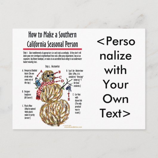 Zuid-Californië Seasonal Person Briefkaart (Voorkant)