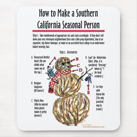 Zuid-Californië Seizoensonenziekte Mousepad Muismat (Voorkant)