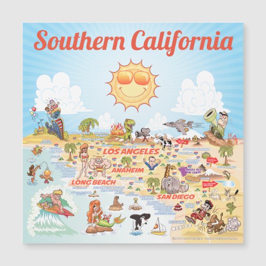 Zuid-Californië Souvenir Magnet (Voorkant)