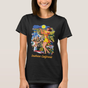 Zuid-Californië Strand Palm Reizen T-shirt