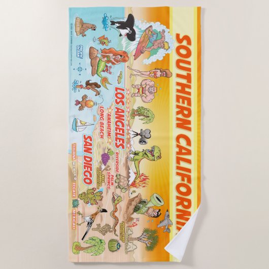 Zuid-Californië Sunset Beach Blanket Strandlaken (Voorkant)