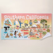 Zuid-Californië Sunset Beach Handdoek (Voorkant)