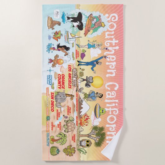 Zuid-Californië Sunset Beach Handdoek (Voorkant)