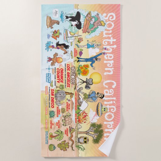 Zuid-Californië Sunset Beach Handdoek (Voorkant)