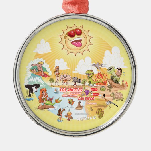 Zuid-Californië Sunshine Ornament (Voorkant)