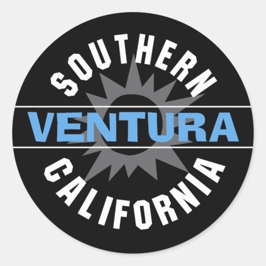 Zuid-Californië - Ventura Ronde Sticker (Voorkant)