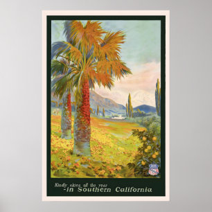 Zuid-Californië Vintage Reisposter Poster