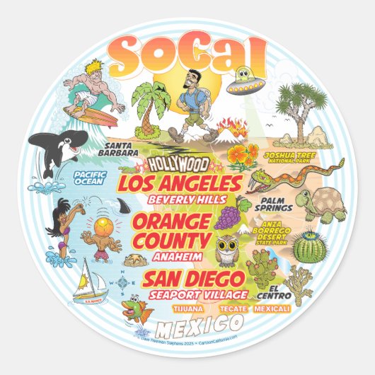Zuid-Californië Zeehaven Ronde Sticker (Voorkant)