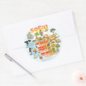 Zuid-Californië Zeehaven Ronde Sticker (Envelop)