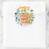 Zuid-Californië Zeehaven Ronde Sticker (Tas)
