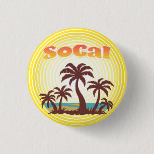 Zuid-Californische palmbomen Ronde Button 3,2 Cm