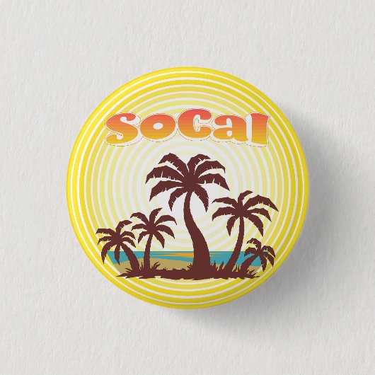 Zuid-Californische palmbomen Ronde Button 3,2 Cm (Voorkant)