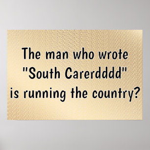 Zuid Carerdddd Bestuurt het Land Poster