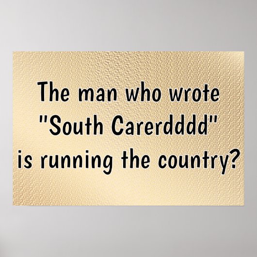 Zuid Carerdddd Bestuurt het Land Poster (Voorkant)