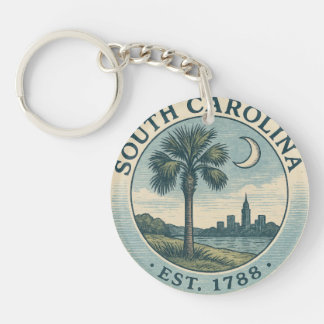 Zuid-Carolina Acrylsleutelhanger met Palmetto Boom Sleutelhanger