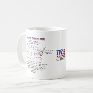 Zuid-Carolina Amerikaanse staat op een kaart en de Koffiemok
