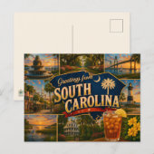 Zuid-Carolina Ansichtkaart Briefkaart (Voorkant / Achterkant)