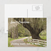 Zuid-Carolina, briefkaart van landwegen (Voorkant / Achterkant)