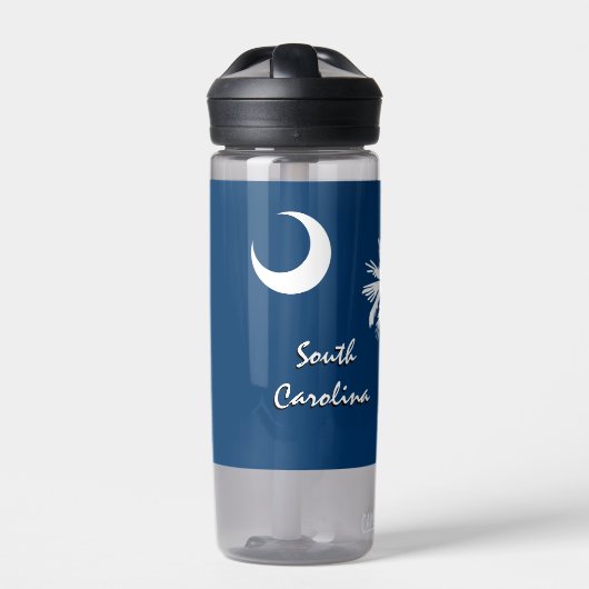 Zuid-Carolina fles, patriottische Carolina vlag Waterfles (Voorkant)