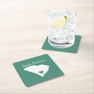 Zuid-Carolina: kaart van de thuisstaat Kartonnen Onderzetters