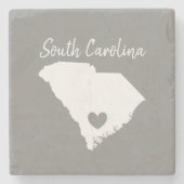 Zuid-Carolina: kaart van de thuisstaat Stenen Onderzetter (Voorkant)