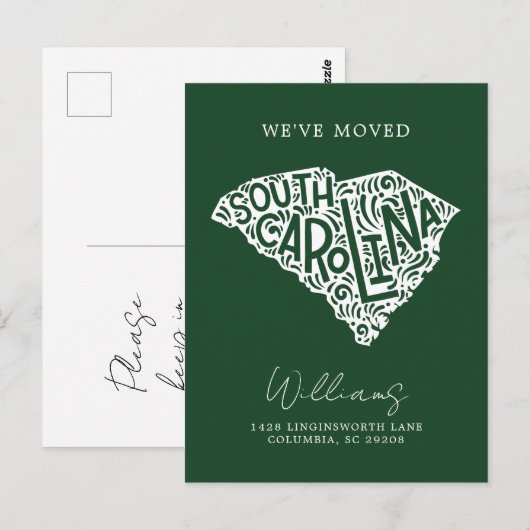 ZUID CAROLINA | Onze adreswijziging Briefkaart (Voorkant / Achterkant)