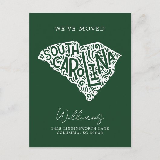 ZUID CAROLINA | Onze adreswijziging Briefkaart (Voorkant)