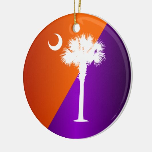 Zuid-Carolina - Oranje en Paars Keramisch Ornament (Links)