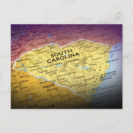 Zuid-Carolina Reisansichtkaart Briefkaart (Voorkant)