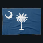 Zuid-Carolina Staatsvlag Theedoek<br><div class="desc">Patriottische Zuid-Carolina staatvlag.</div>