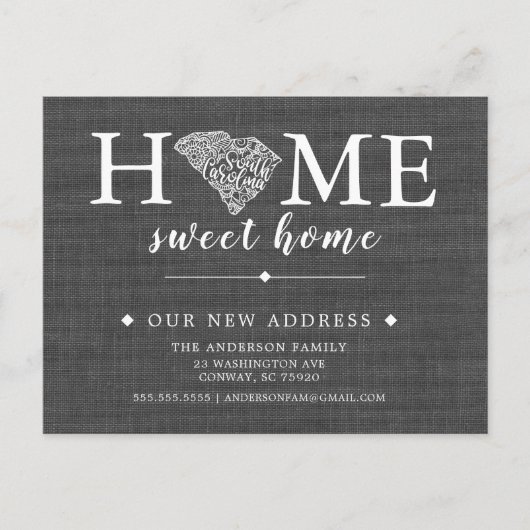 ZUID CAROLINA State Moving Announounding Post Kaar Aankondigingskaart (Voorkant)