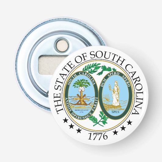 Zuid-Carolina-teken Button Flesopener (Voorkant)