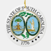 Zuid-Carolina-teken Keramisch Ornament (Achterkant)
