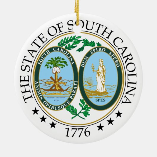 Zuid-Carolina-teken Keramisch Ornament (Achterkant)