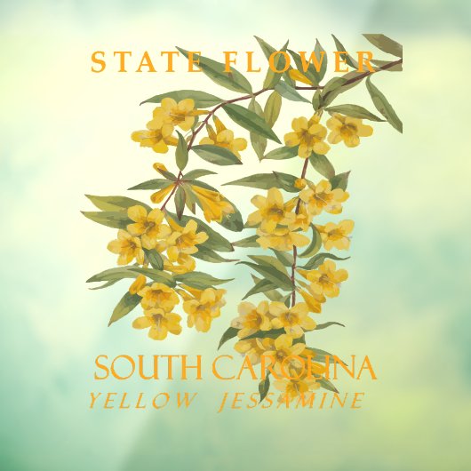 Zuid-Carolina Territory Bloem Gele Jasmin Raamsticker (Vel 3)
