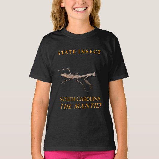 Zuid-Carolina Territory Insect De bidsprinkhaan T-shirt (Voorkant)