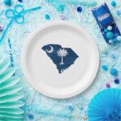 Zuid-Carolina vlag en kaart Papieren Bordje (Feest)