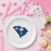 Zuid-Carolina vlag en kaart Papieren Bordje (Feest)