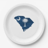 Zuid-Carolina vlag en kaart Papieren Bordje (Voorkant)