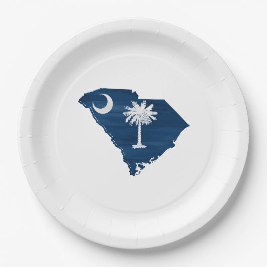 Zuid-Carolina vlag en kaart Papieren Bordje (Voorkant)