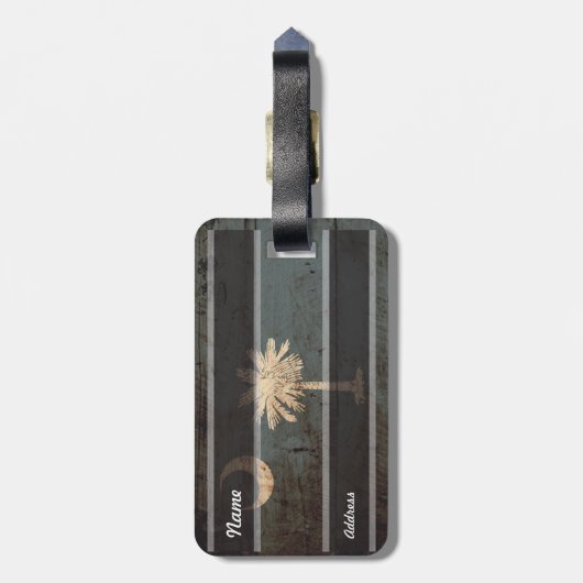 Zuid-Carolina: Vlag op de Oude Hout Grain Bagagelabel (Achterkant verticaal)