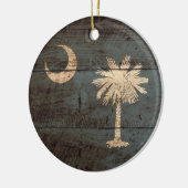 Zuid-Carolina: Vlag op de Oude Hout Grain Keramisch Ornament (Links)