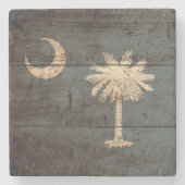 Zuid-Carolina: Vlag op de Oude Hout Grain Stenen Onderzetter (Voorkant)